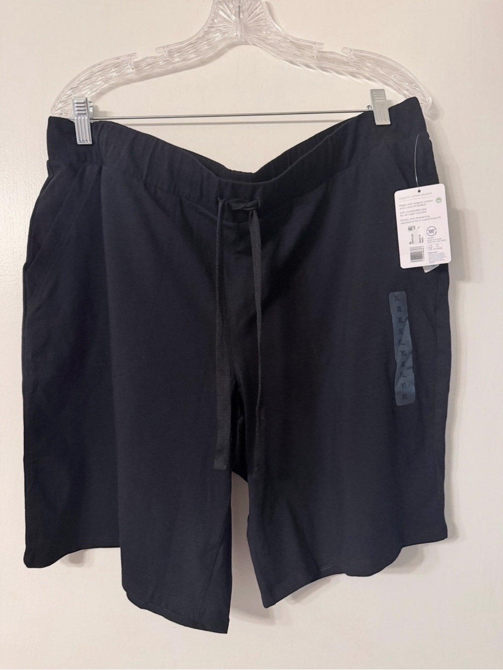 Jockey NWT Women's Organic Cotton Stretch Bermuda Black Shorts Sz XL